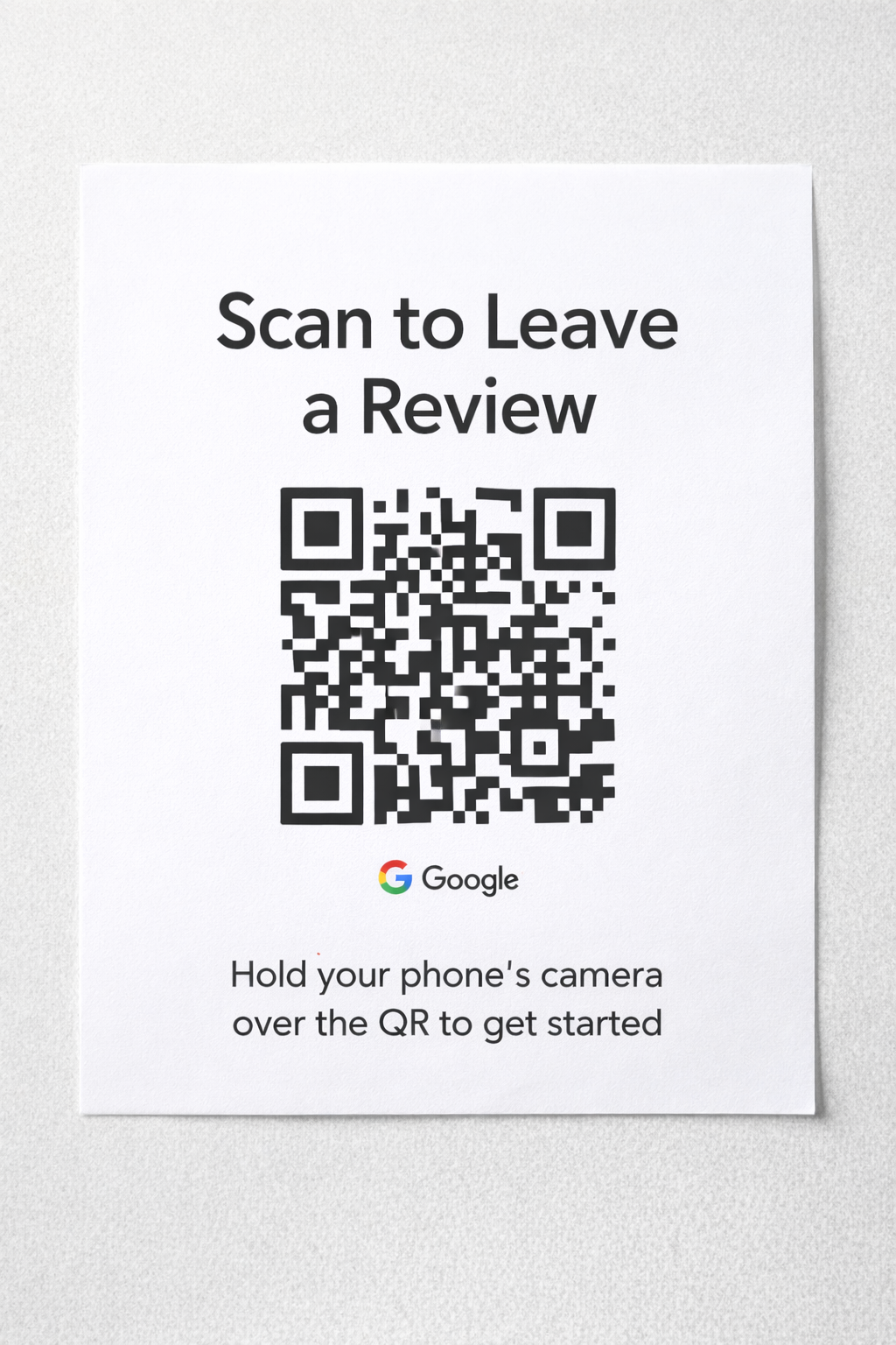 DIY scan to leave a review sign example