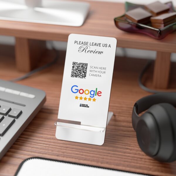 2 Piece Hardboard Google QR Code Review Stand White - Image 2