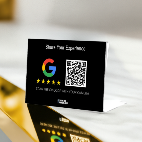 Google Review QR Code Share your experience Horizontal Stand Black - Image 4