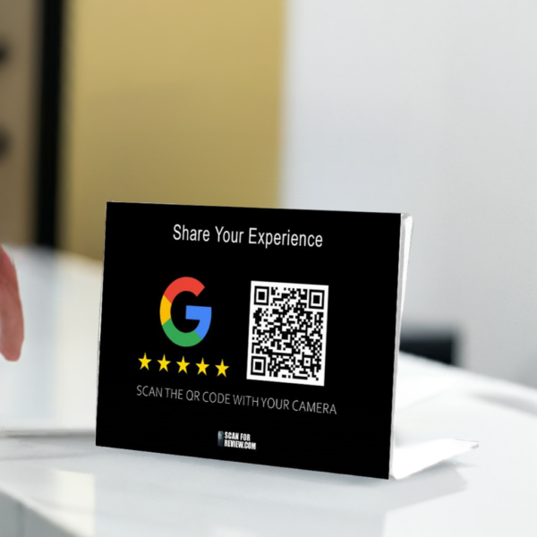 Google Review QR Code Share your experience Horizontal Stand Black - Image 5