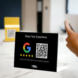 Google Review QR Code Share Your Experience Horizontal Stand Black Edited_2