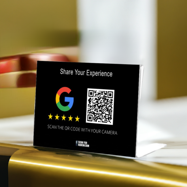 Google Review QR Code Share your experience Horizontal Stand Black - Image 3