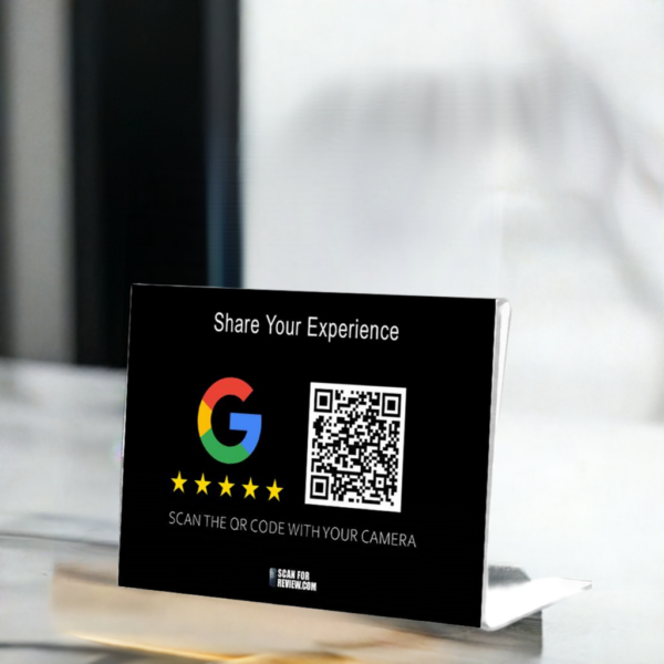 Google Review QR Code Share your experience Horizontal Stand Black - Image 6