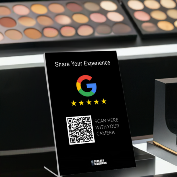 Google Review QR Code Share your experience Vertical Stand Black - Image 3