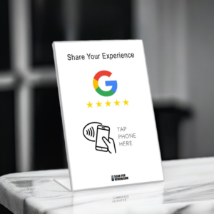 Vertical NFC Google Review Stand Share Your Experience White Background For Iphone Android Edited_4