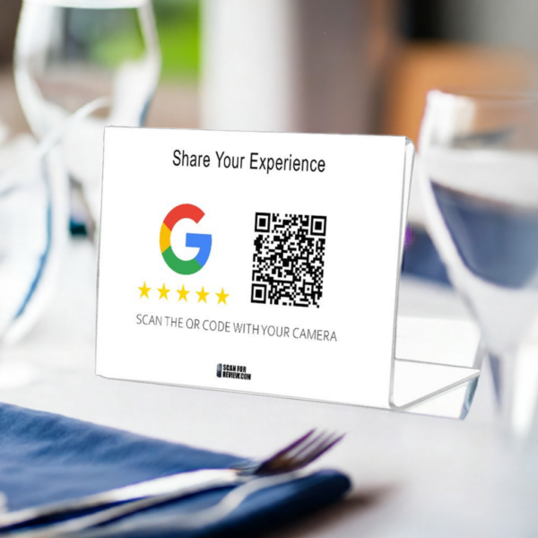 Google Review QR Code Share your experience Horizontal Stand White - Image 4