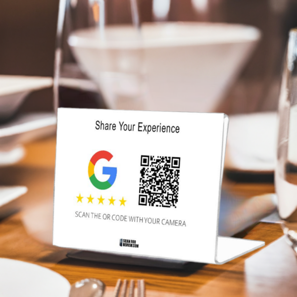Google Review QR Code Share your experience Horizontal Stand White - Image 2