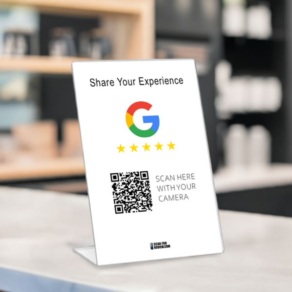 Google Review QR Code Share your experience Vertical Stand White - Image 4