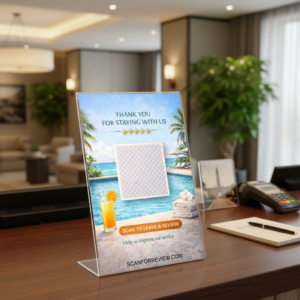 leave a review sign for hotels