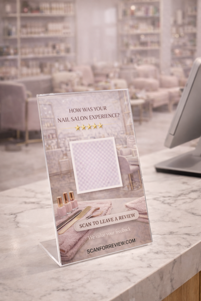 nail salong qr code sign