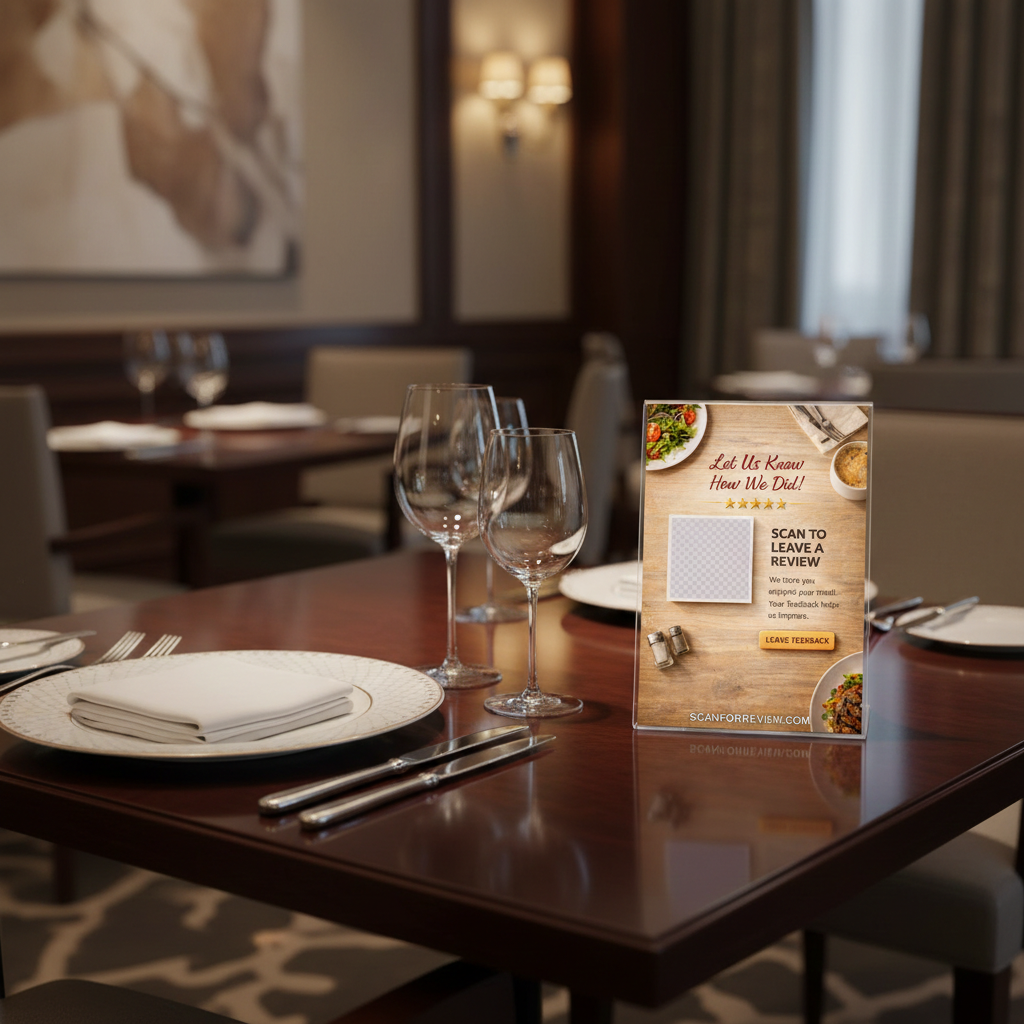 Share Your Experience – Google Review Stand for Restaurant – Vertical Acrylic Stand - Image 3