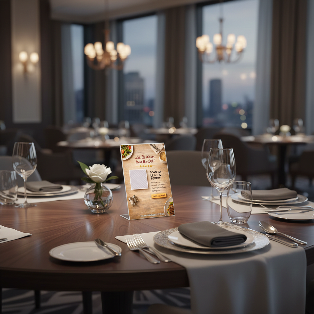 Share Your Experience – Google Review Stand for Restaurant – Vertical Acrylic Stand - Image 4