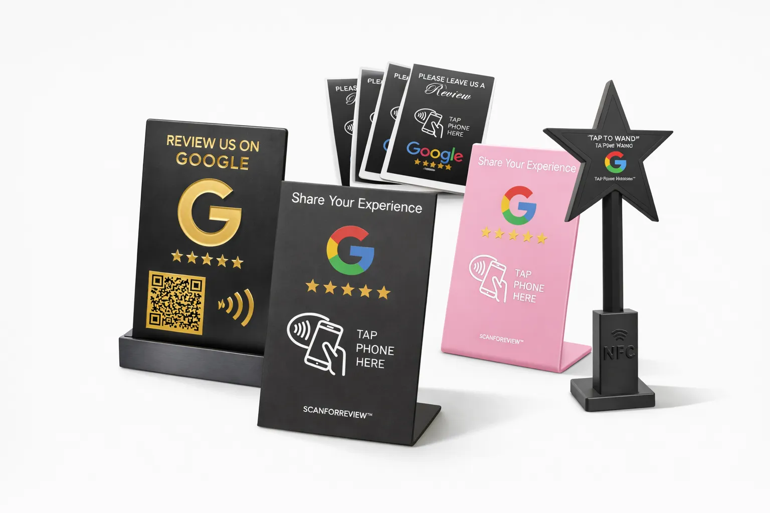 Google Review Stands, NFC Signs and Review Cards by ScanForReview