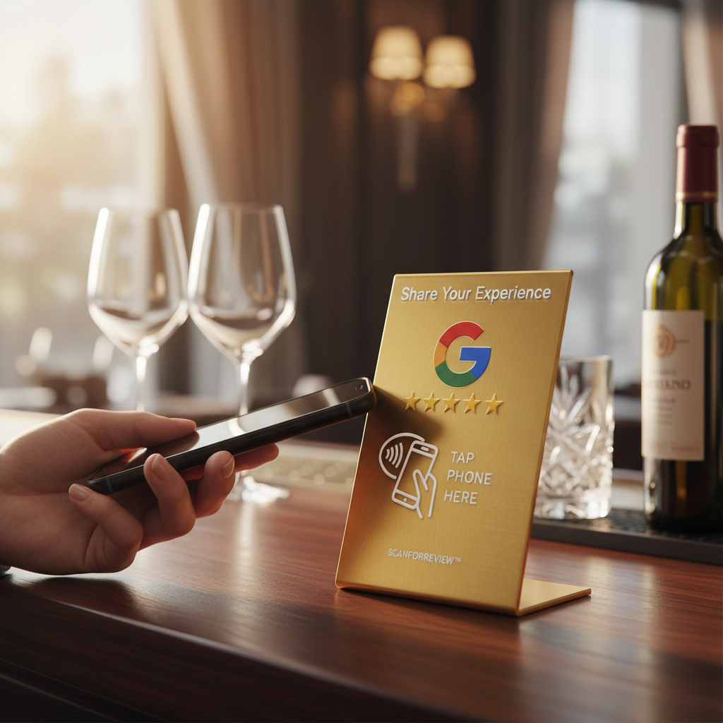 Gold NFC Google Review Stand - Premium Tap to Review Display | ScanForReview - Image 5