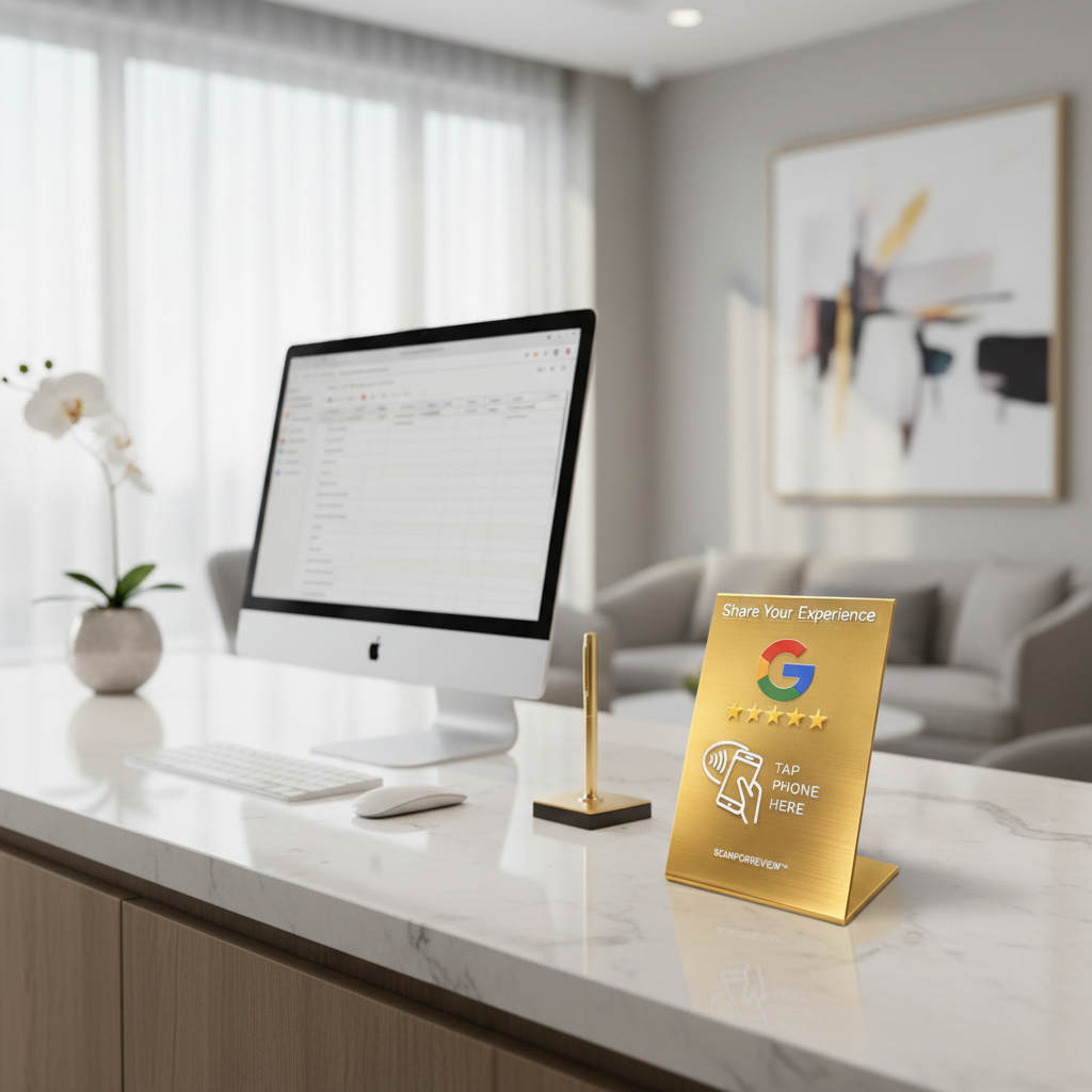 Gold NFC Google Review Stand - Premium Tap to Review Display | ScanForReview - Image 6