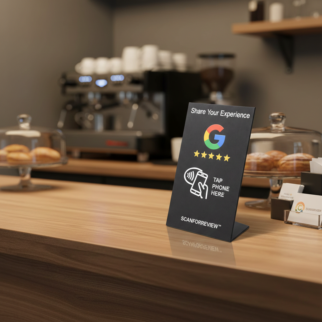 Black NFC Google Review Stand Tap to Leave a Review | ScanForReview - Image 6