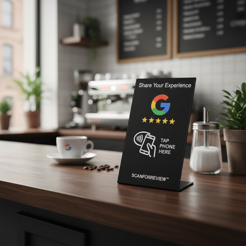 Black NFC Google Review Stand Tap to Leave a Review | ScanForReview - Image 9