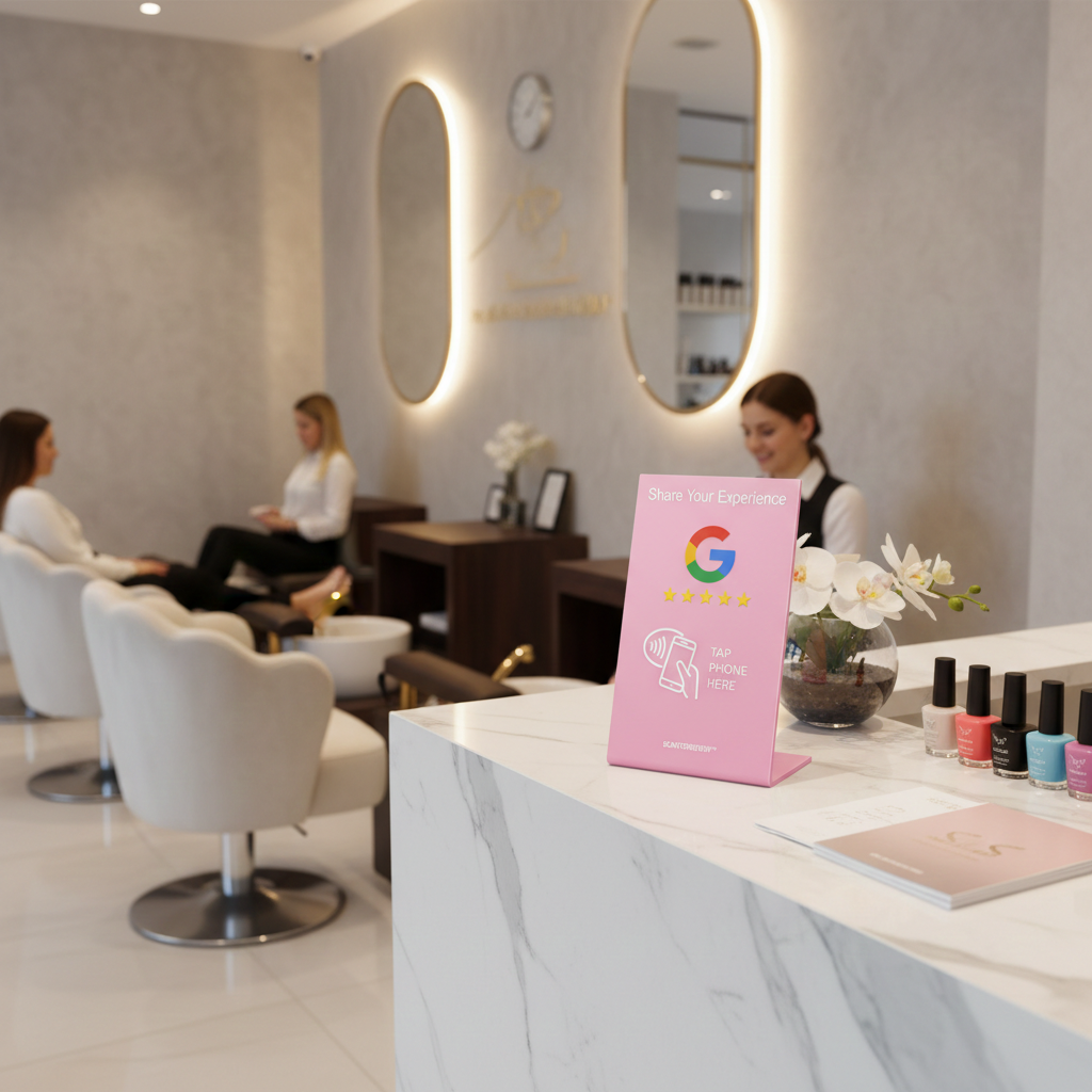 Pink NFC Google Review Stand - Image 6