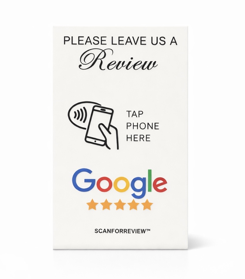 White NFC Google Review Stand - Image 8