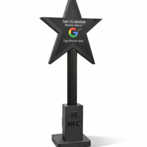The Google Review Wand™. Not just another review stand or Google review sign. magical experience tap or wave the wand.