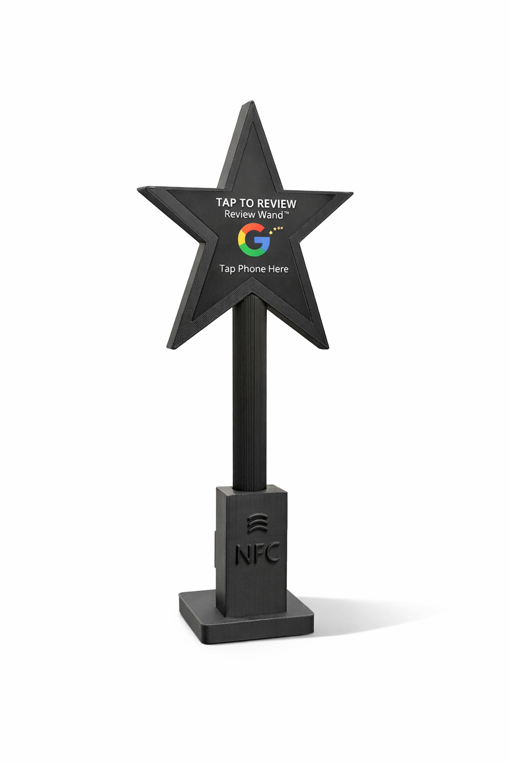The Google Review Wand™. Not just another review stand or Google review sign. magical experience tap or wave the wand.