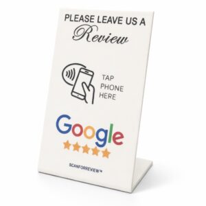 White NFC Google Review Stand