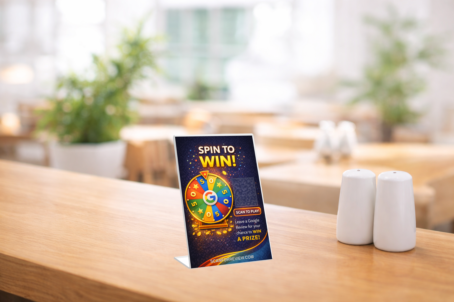 Google Review QR Code Sign on Reception Counter