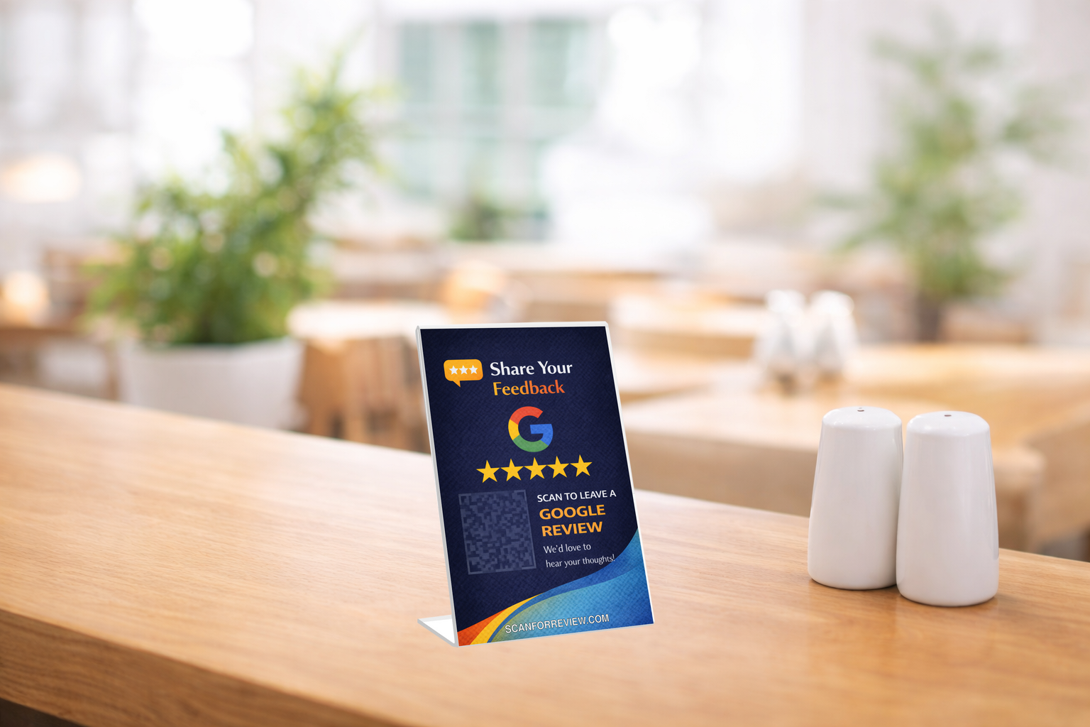 Google Review Stand on Reception Counter