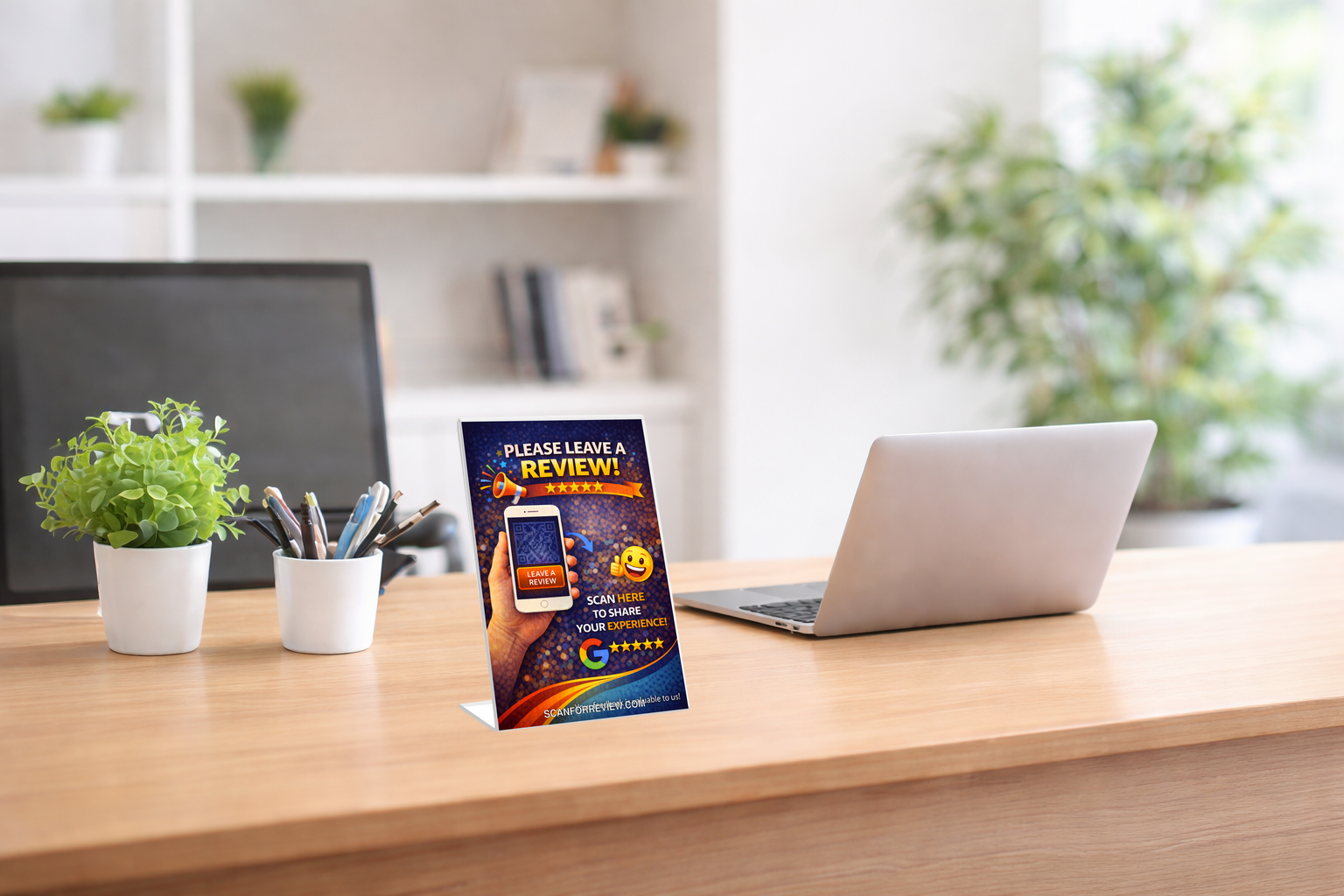 Google Review Sign on Tabletop