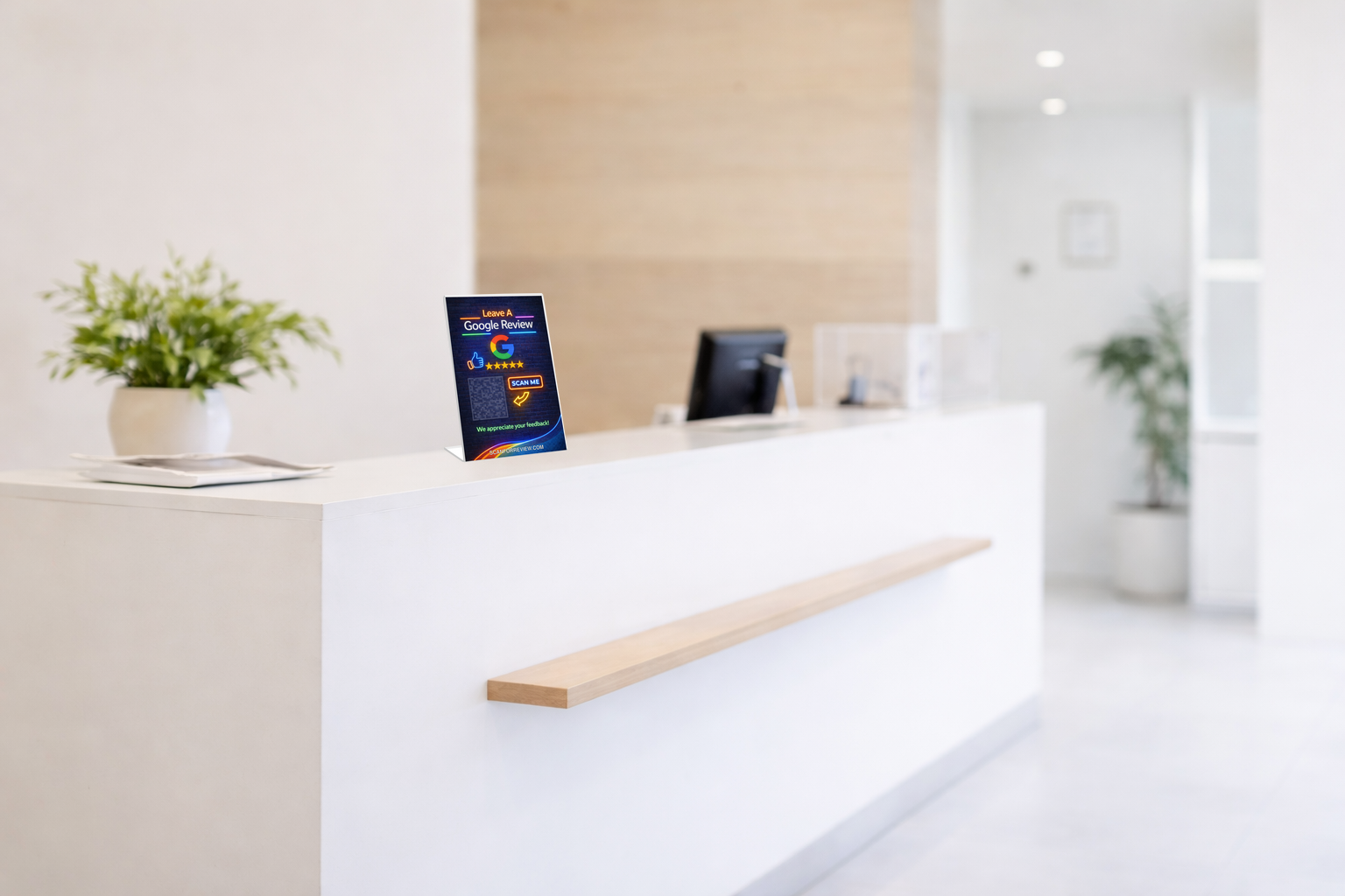 Google Review QR Code Sign on Checkout Counter