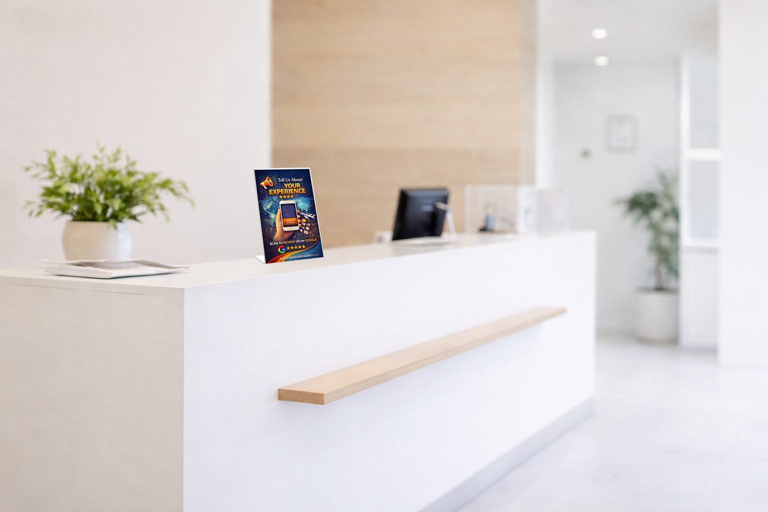 Google Review Sign on Checkout Counter