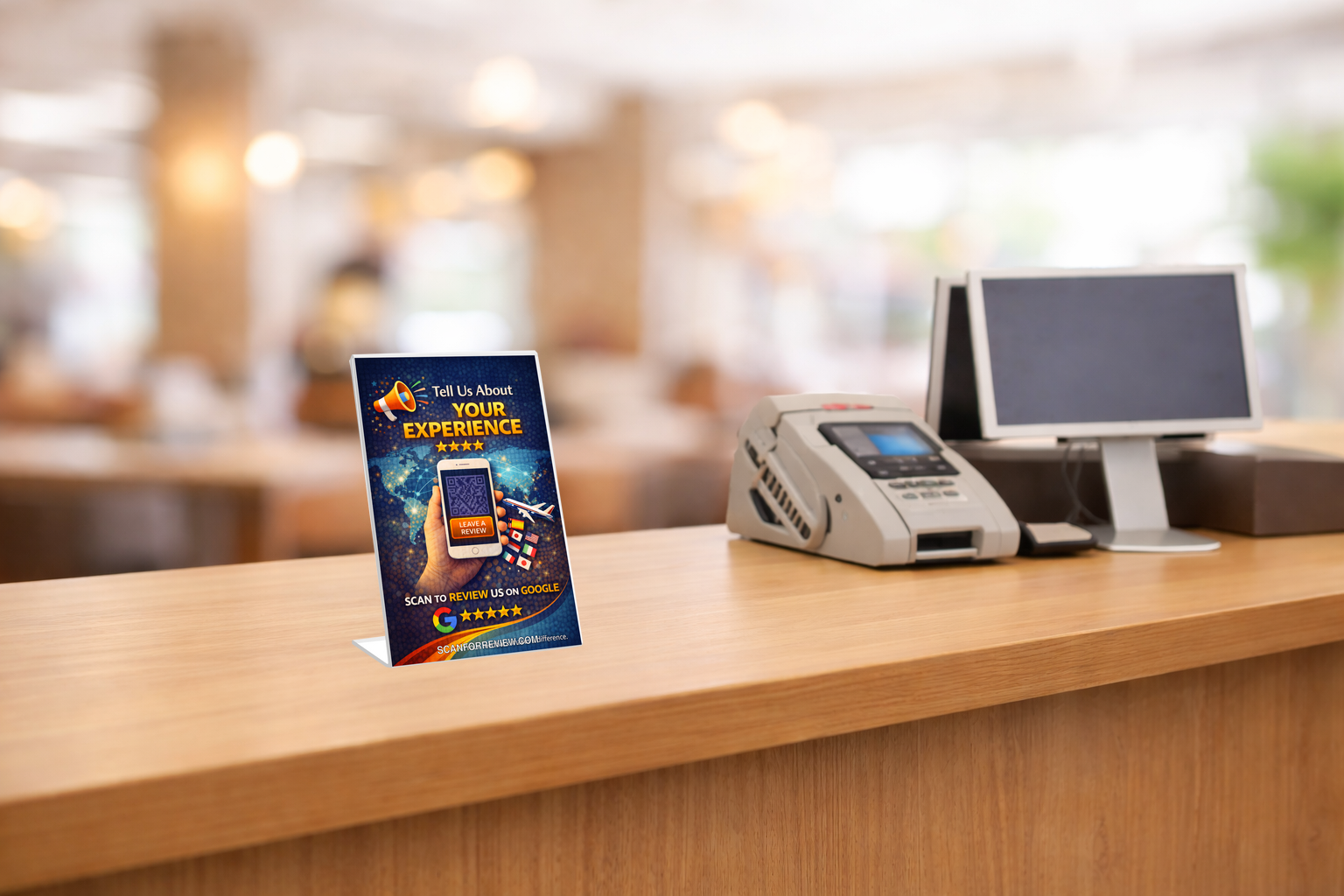 Google Review Sign on Office Desk