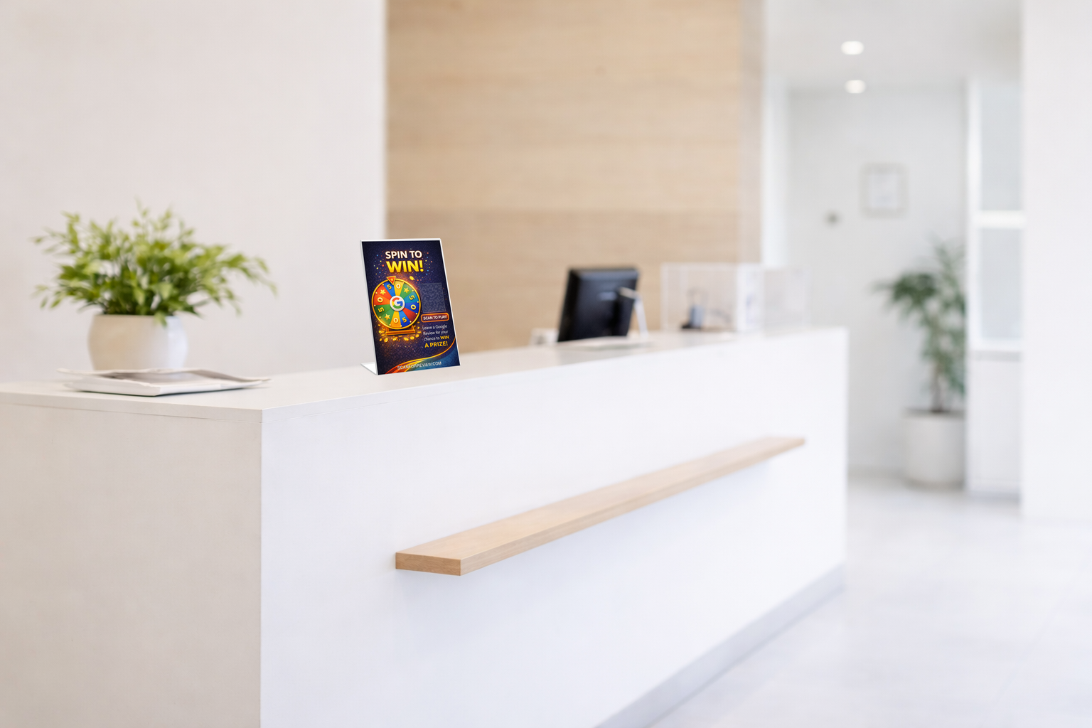 Google Review Stand on Checkout Counter