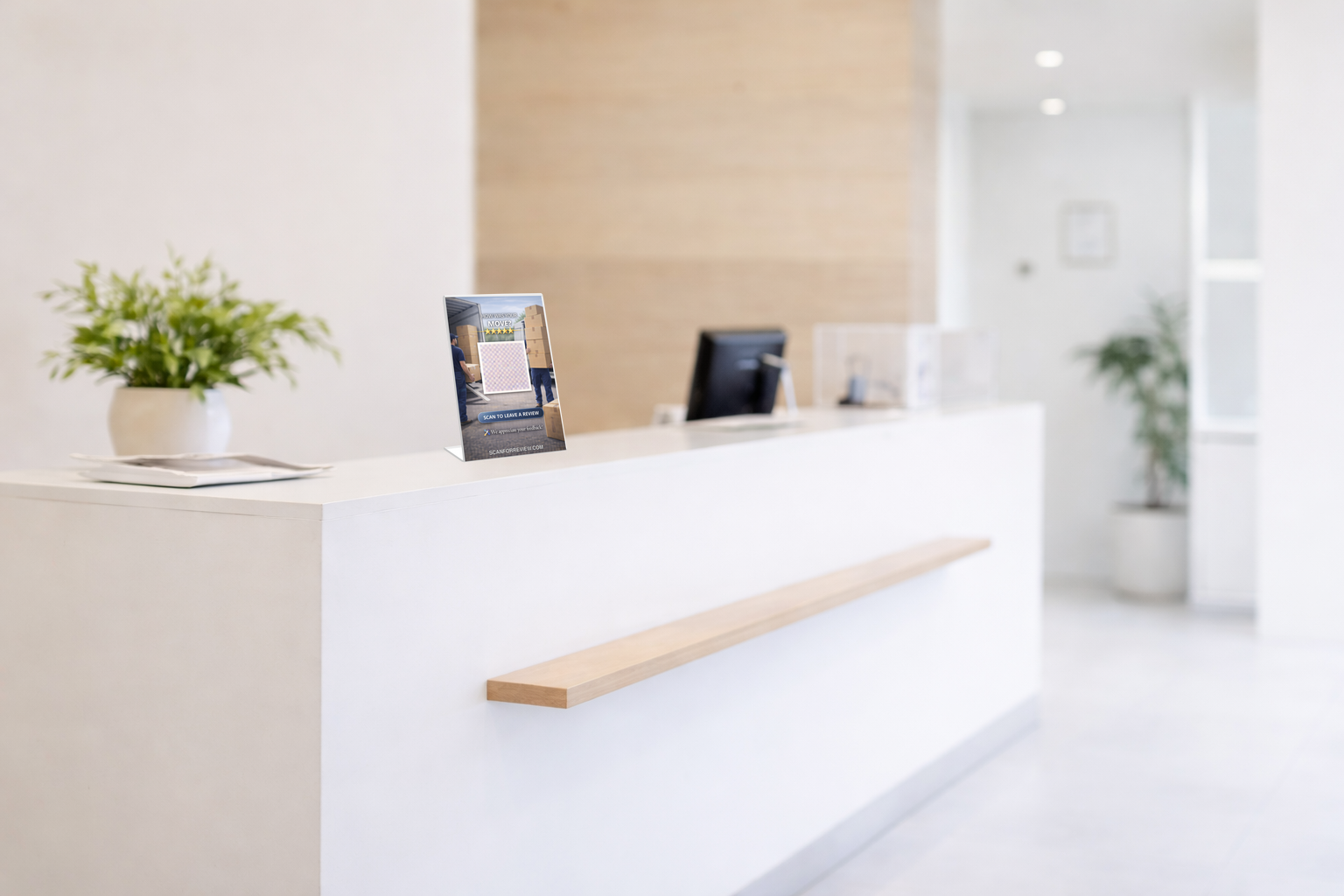 Google Review QR Code Stand on Checkout Counter