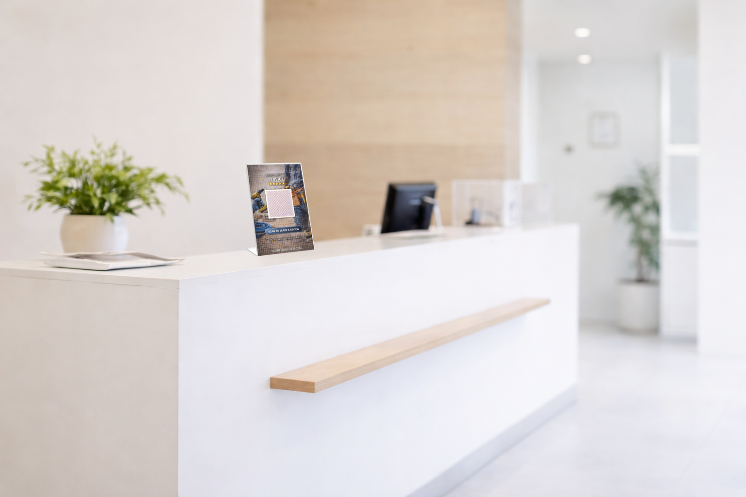Google Review QR Code Stand for Handy on Checkout Counter