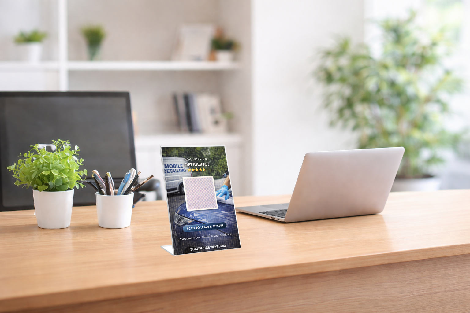 Google Review Stand for Mobile on Tabletop