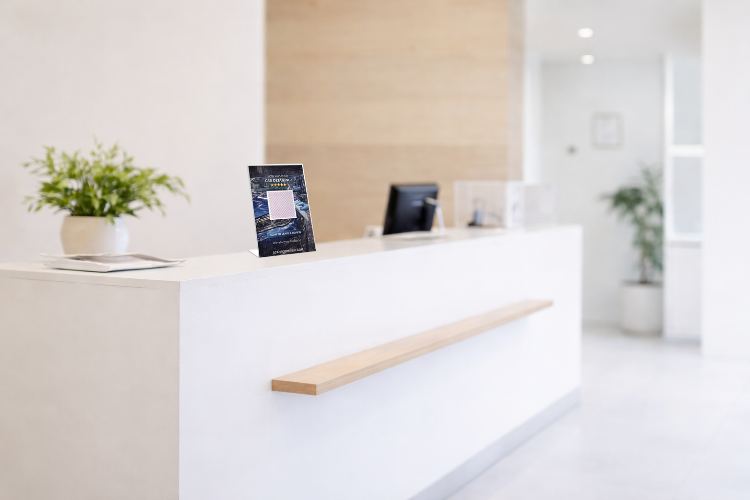 Google Review Stand for Car on Checkout Counter
