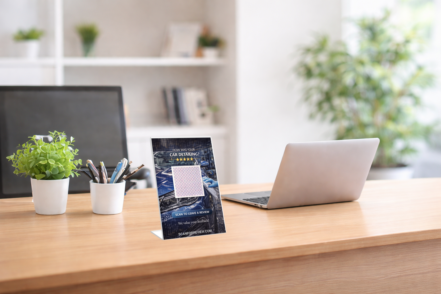 Google Review Stand for Car on Tabletop
