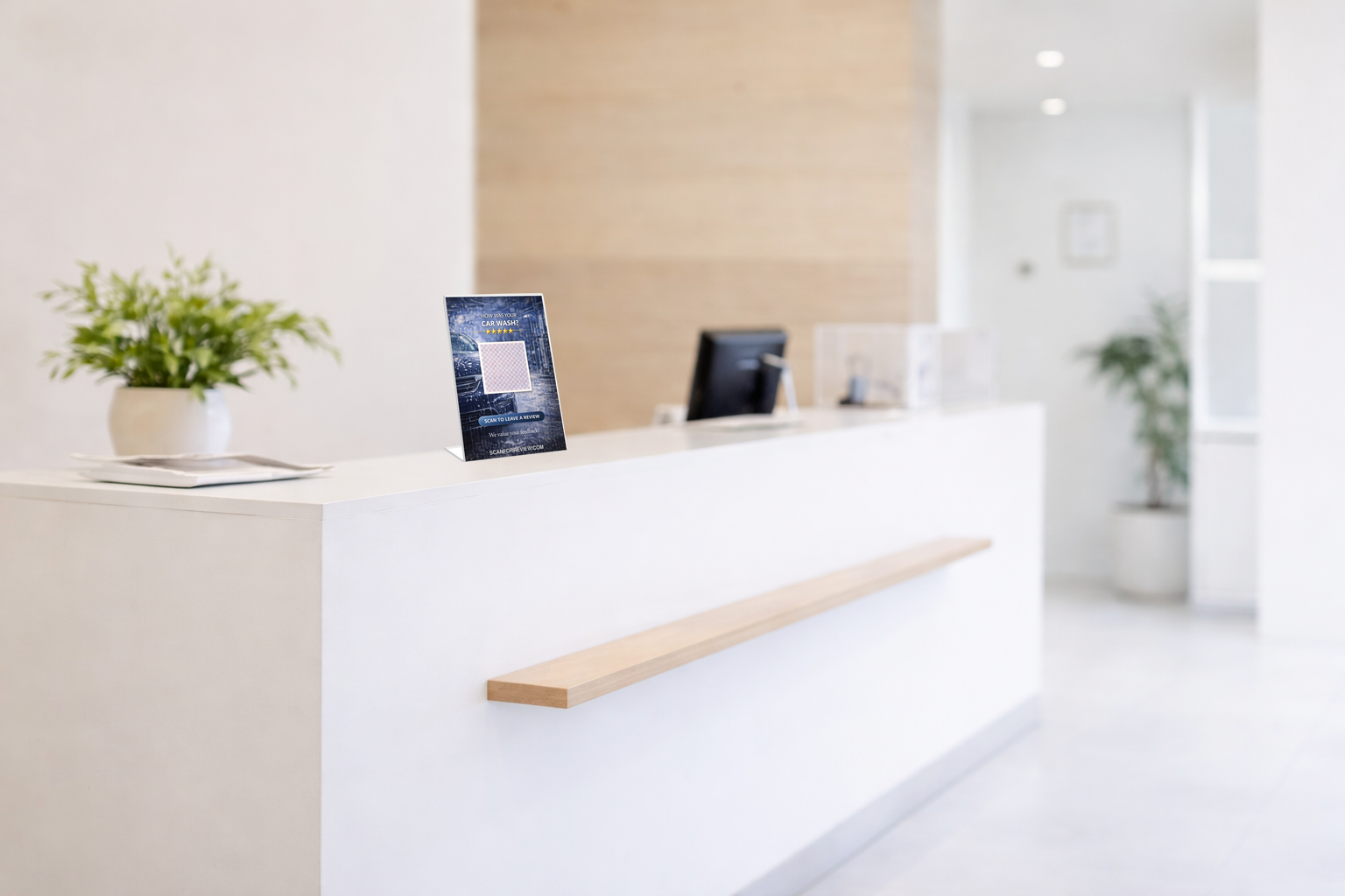 Google Review Stand for Car on Checkout Counter