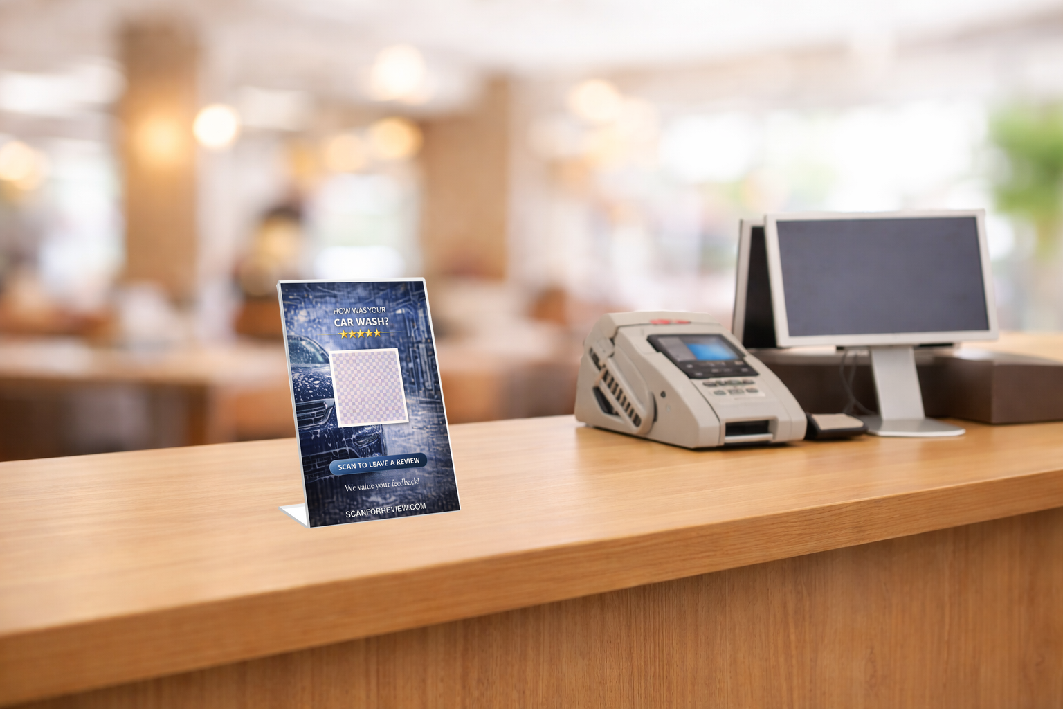 Google Review Stand for Car on Office Desk