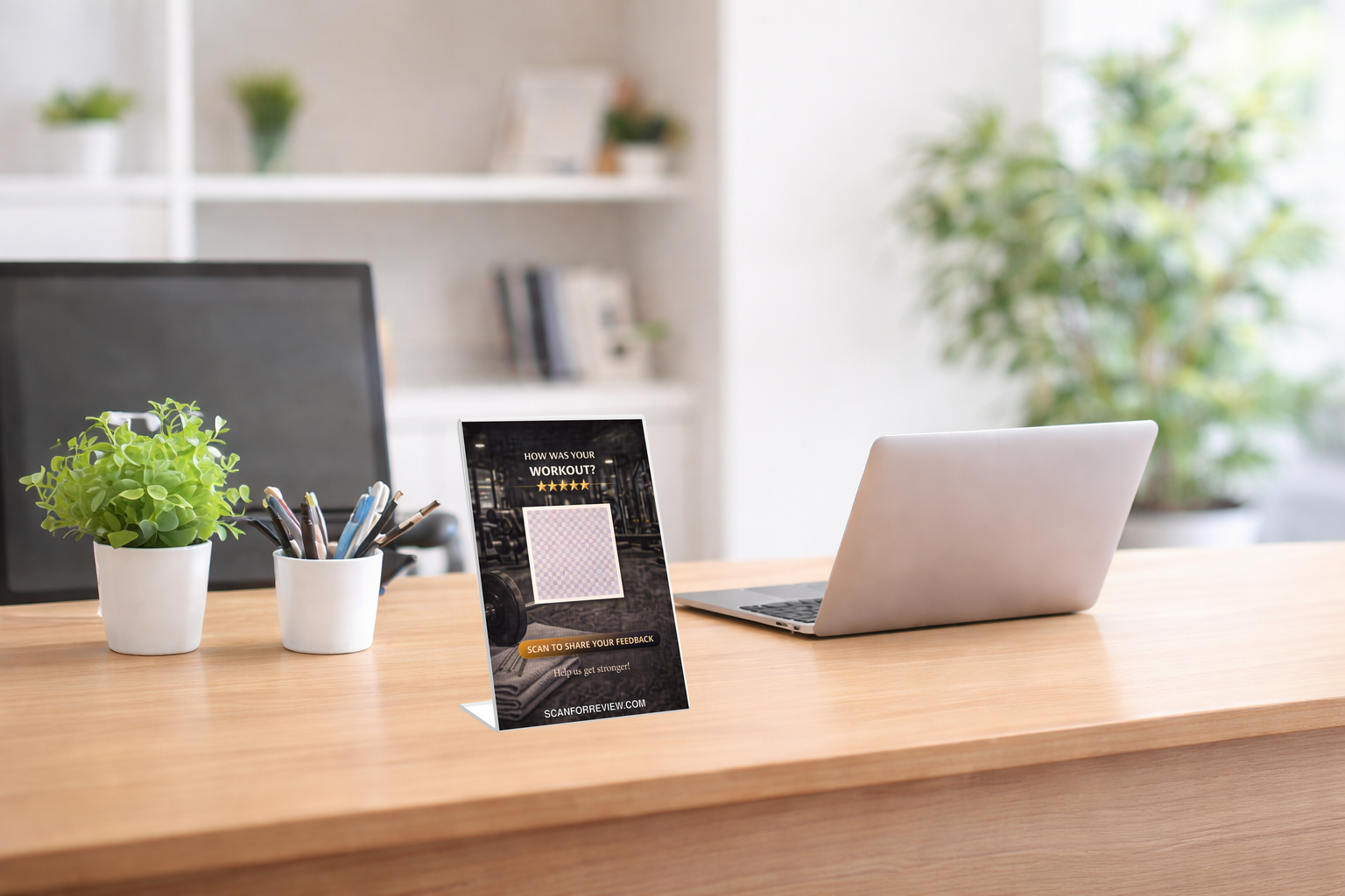 Google Review Sign for Fitness on Tabletop