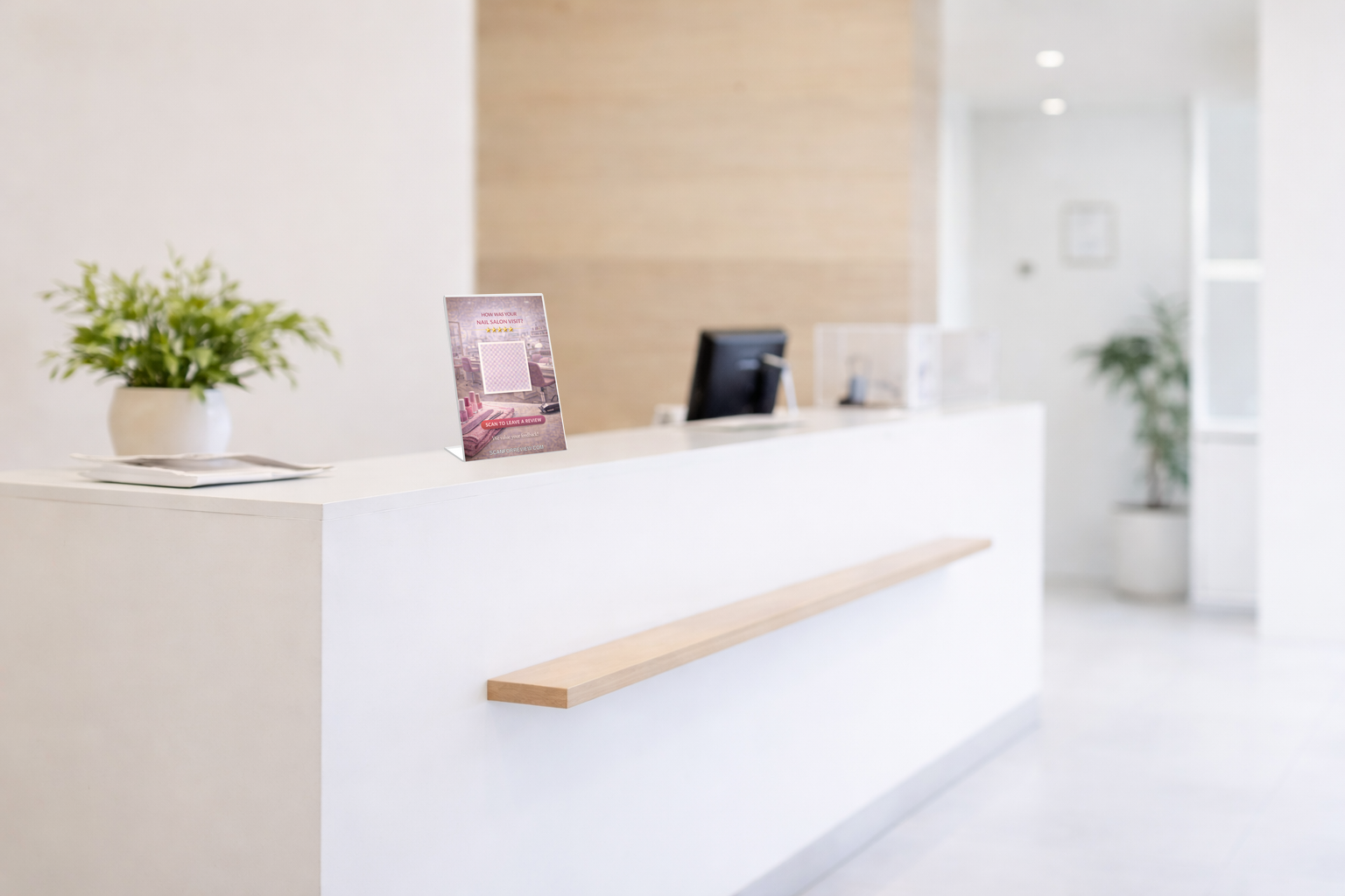 Google Review Sign for Nail on Checkout Counter