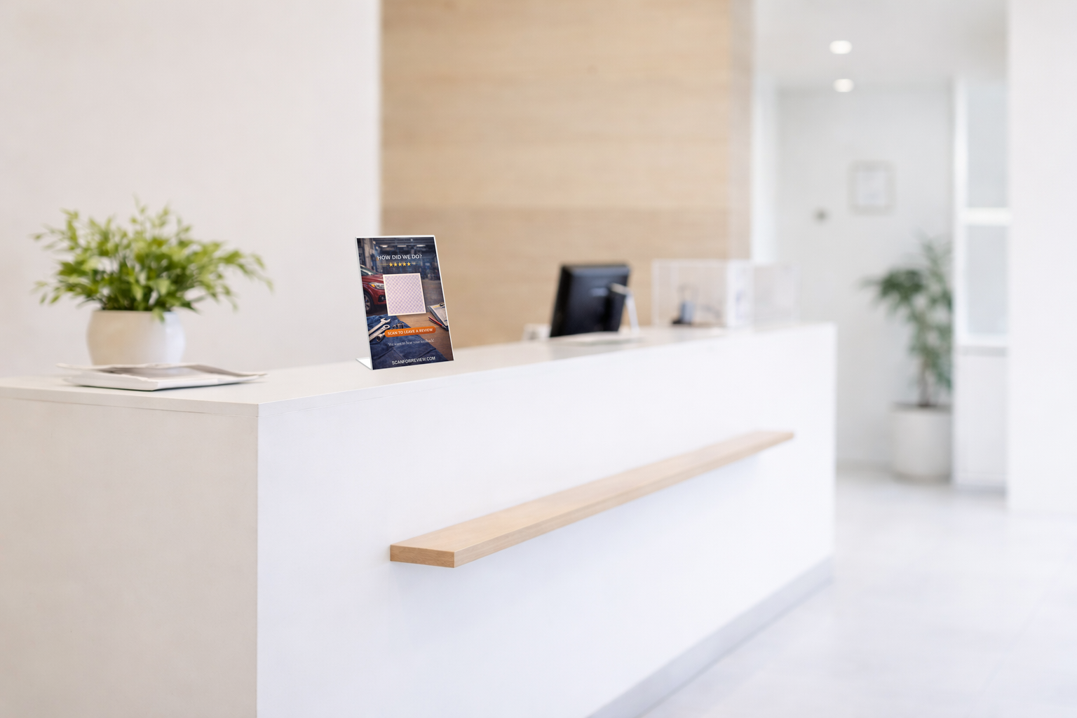 Google Review QR Code Stand for Auto on Checkout Counter