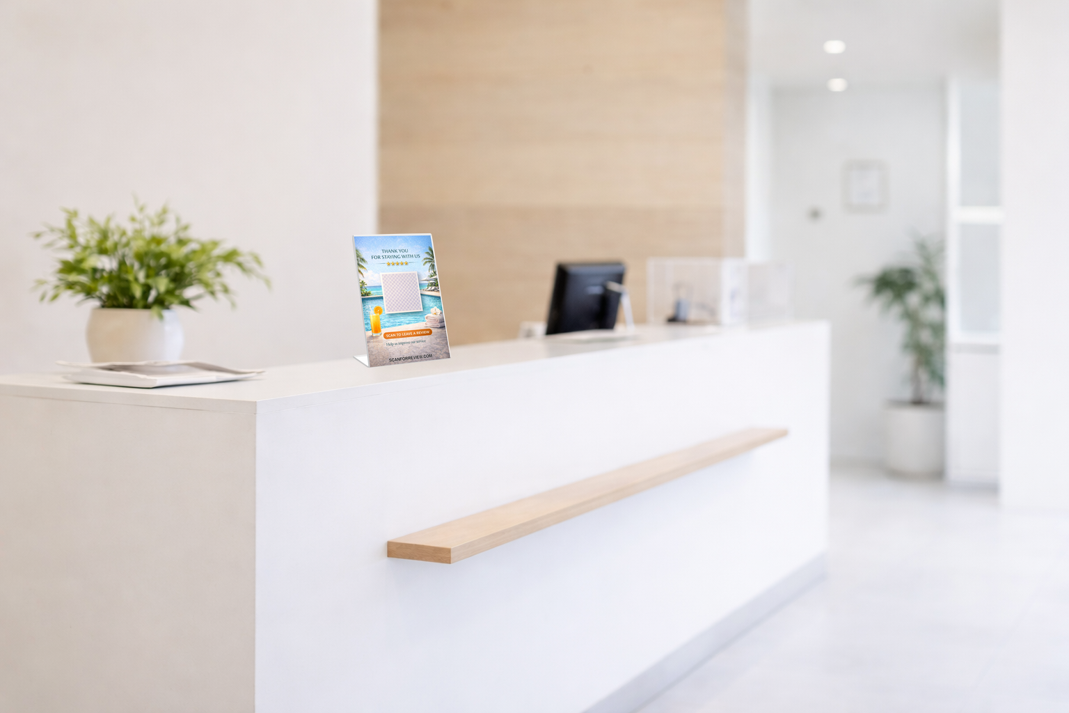 Google Review QR Code Stand for Hospitality on Checkout Counter