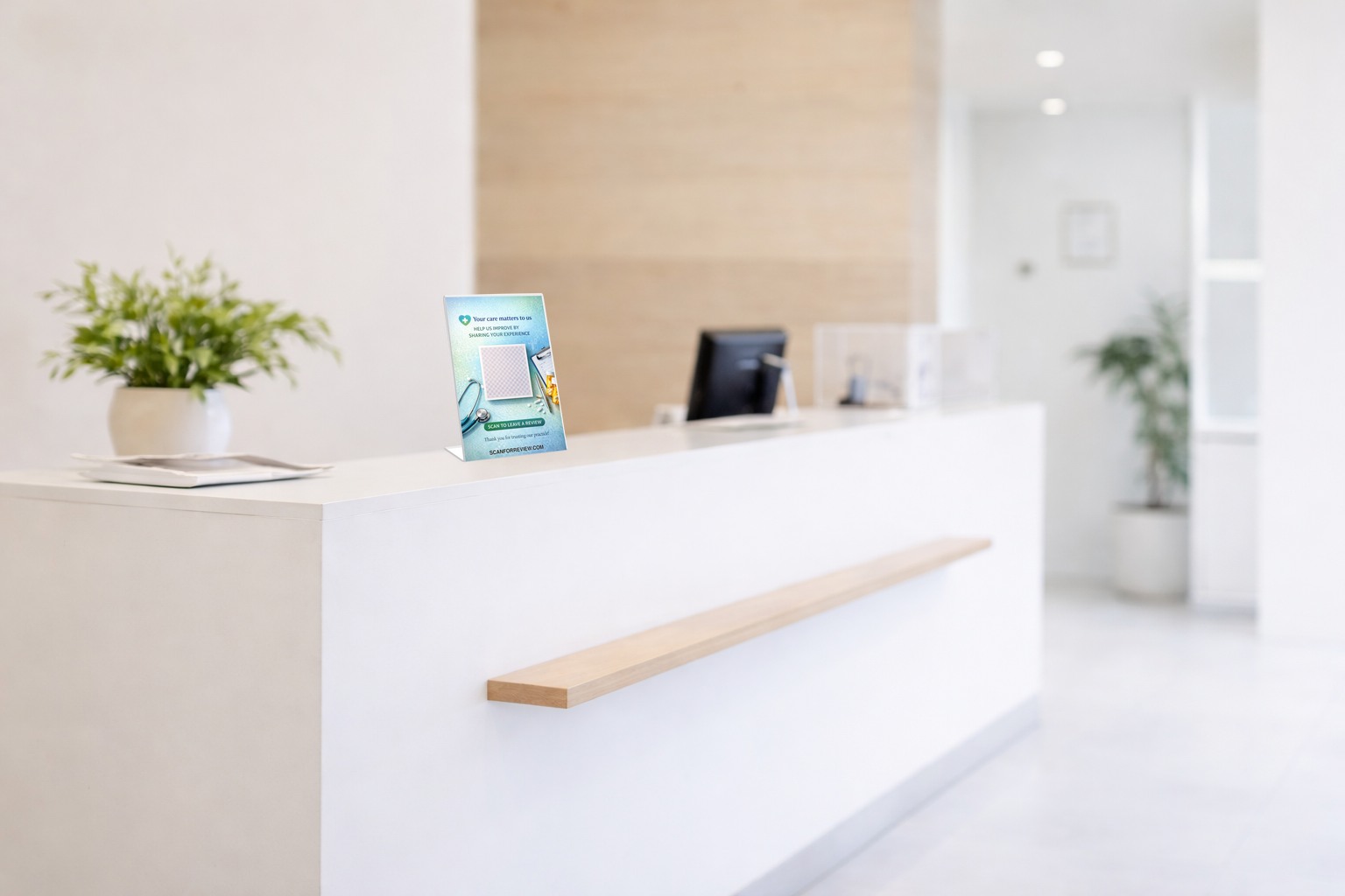 Google Review QR Code Sign for Doctors on Checkout Counter