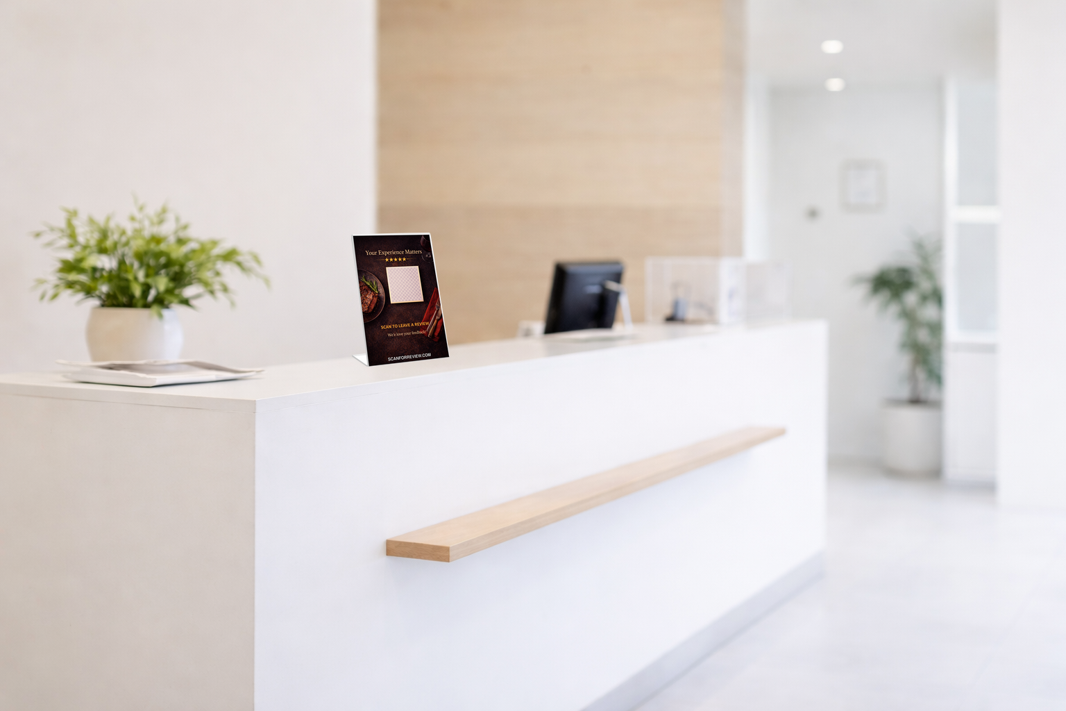 Google Review Stand for Restaurant on Checkout Counter