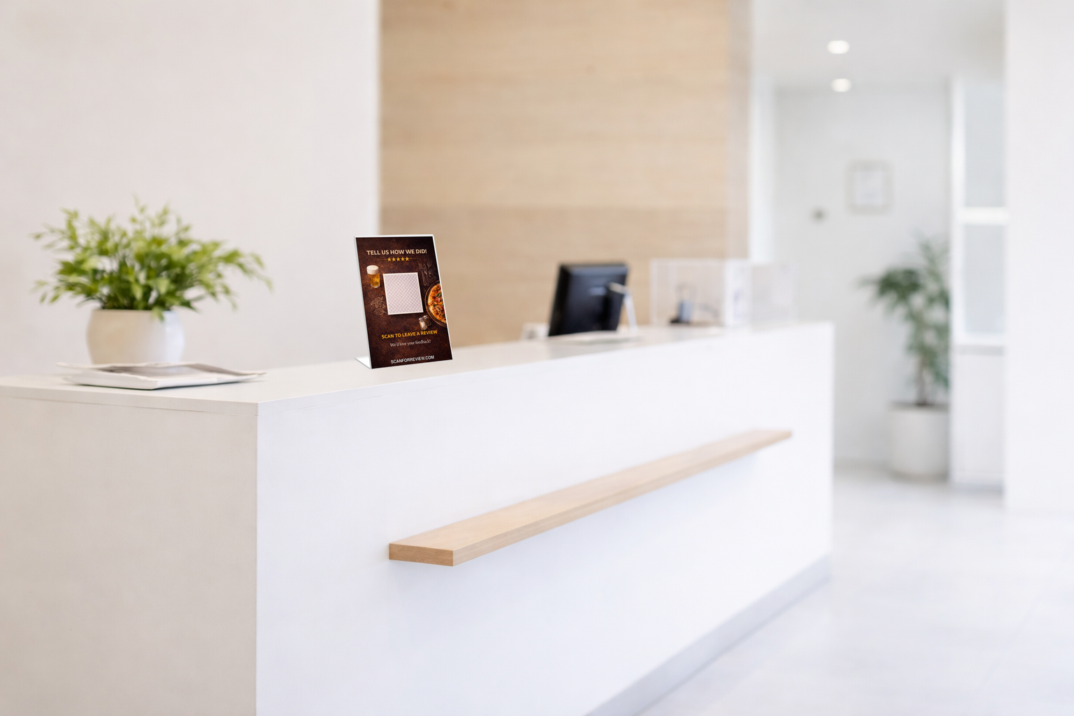 Google Review Stand for Restaurant on Checkout Counter