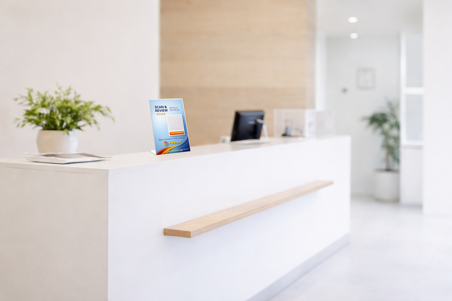 Google Review Sign on Checkout Counter