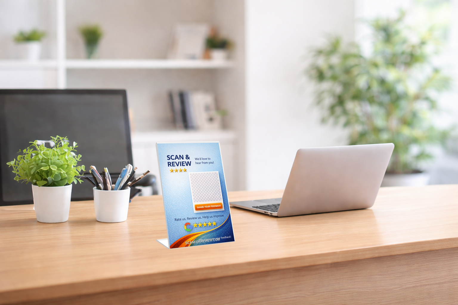 Google Review Sign on Tabletop