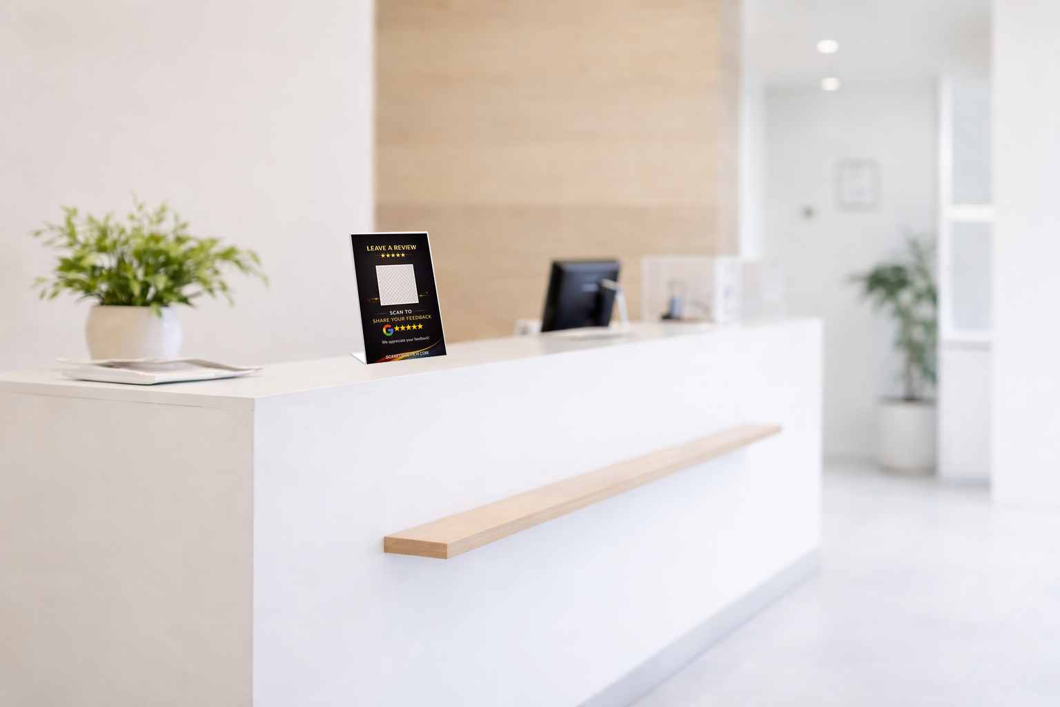 Google Review Sign on Checkout Counter